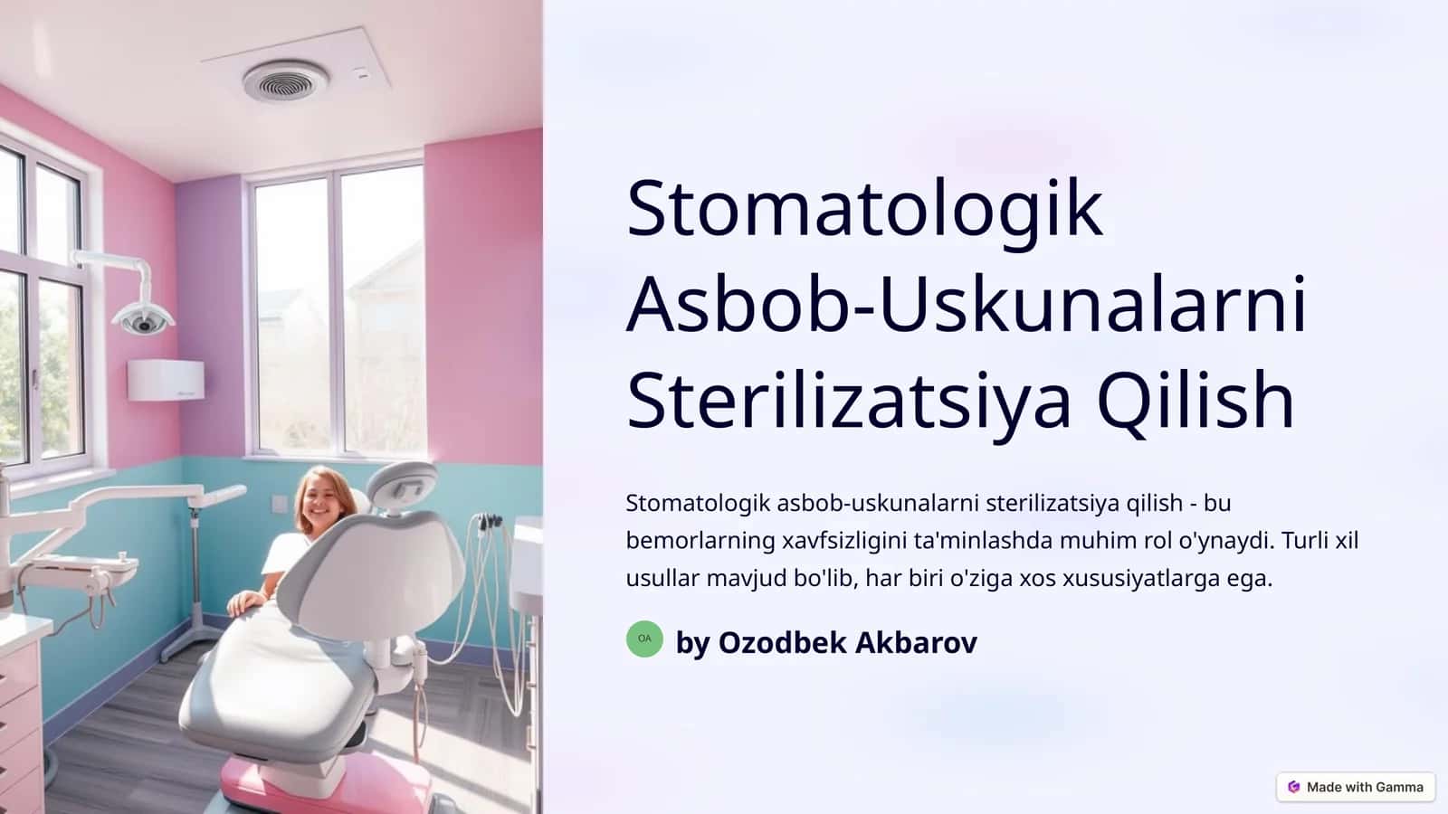 Stomatologik Asbob-Uskunalarni Sterilizatsiya Qilish 1