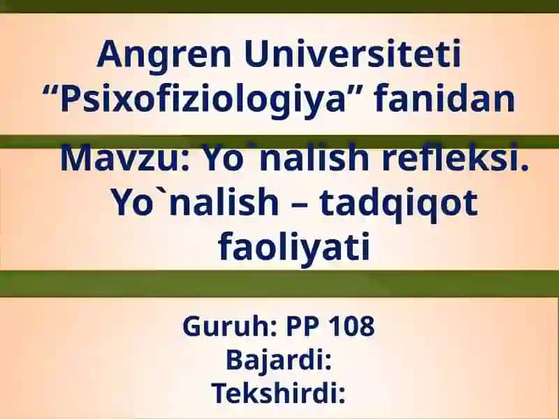Yo'nalish refleksiya