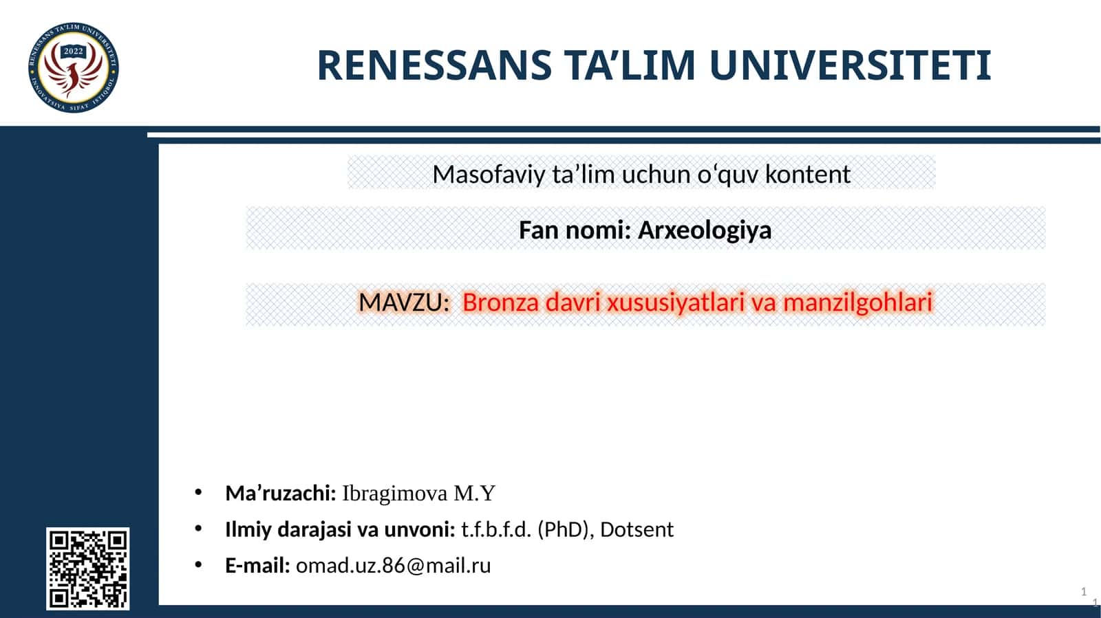 Bronza davri xususiyatlari va manzilgohlari 1