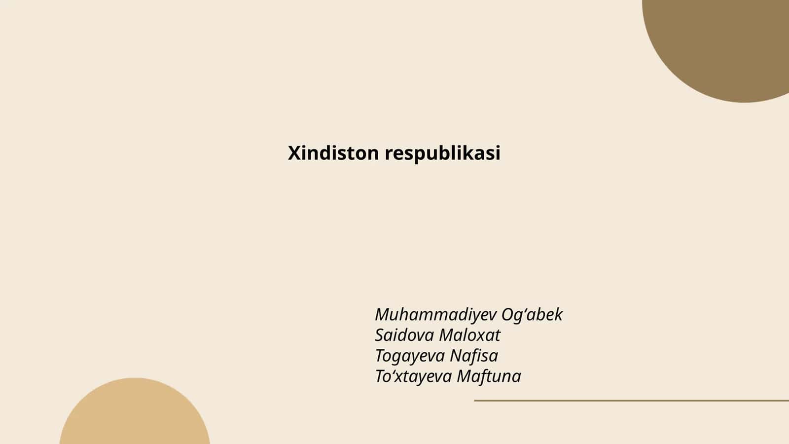 Xindiston Respublikasining tarixi 1
