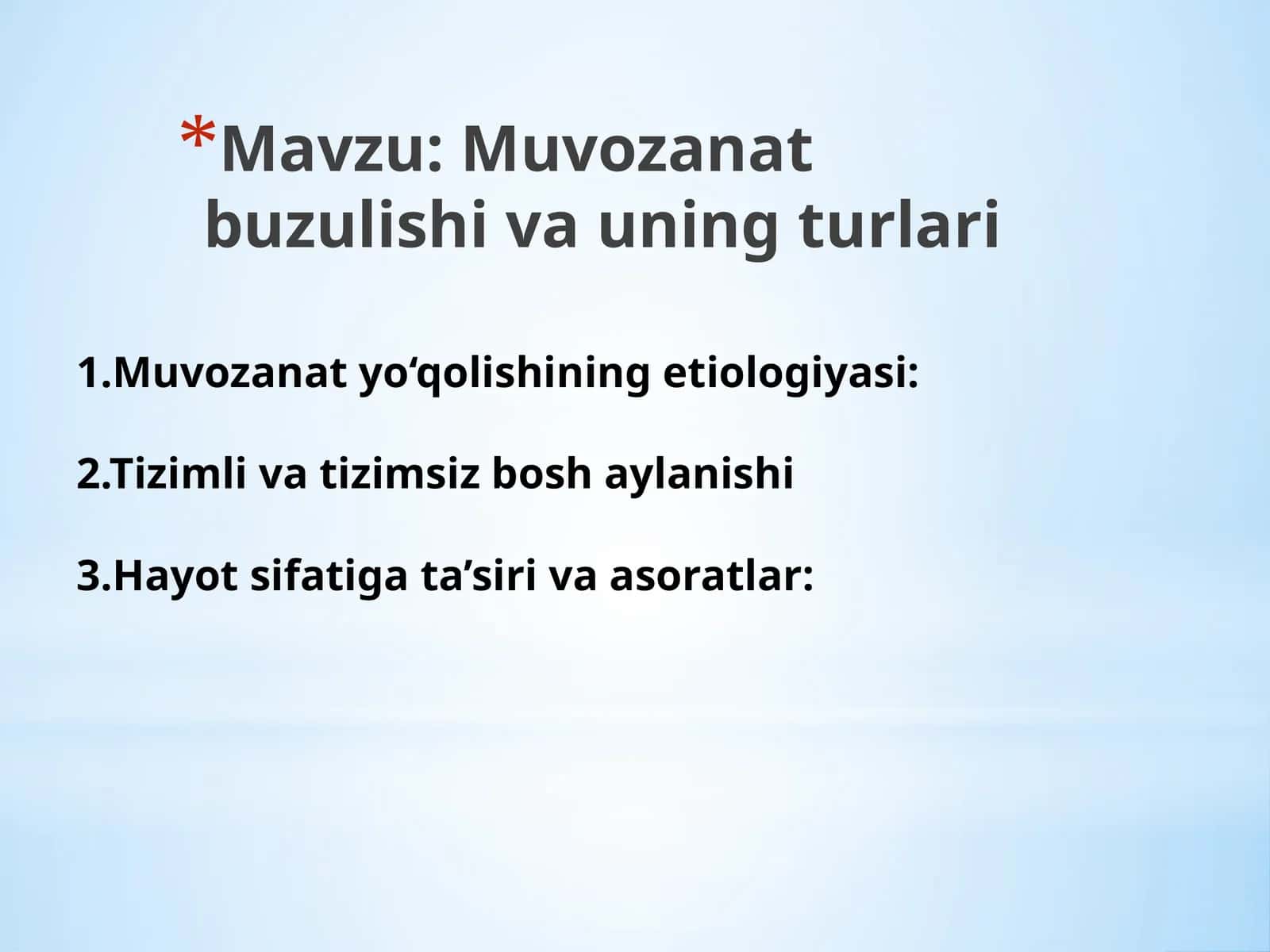 Muvozanat buzulishi va uning turlari 1