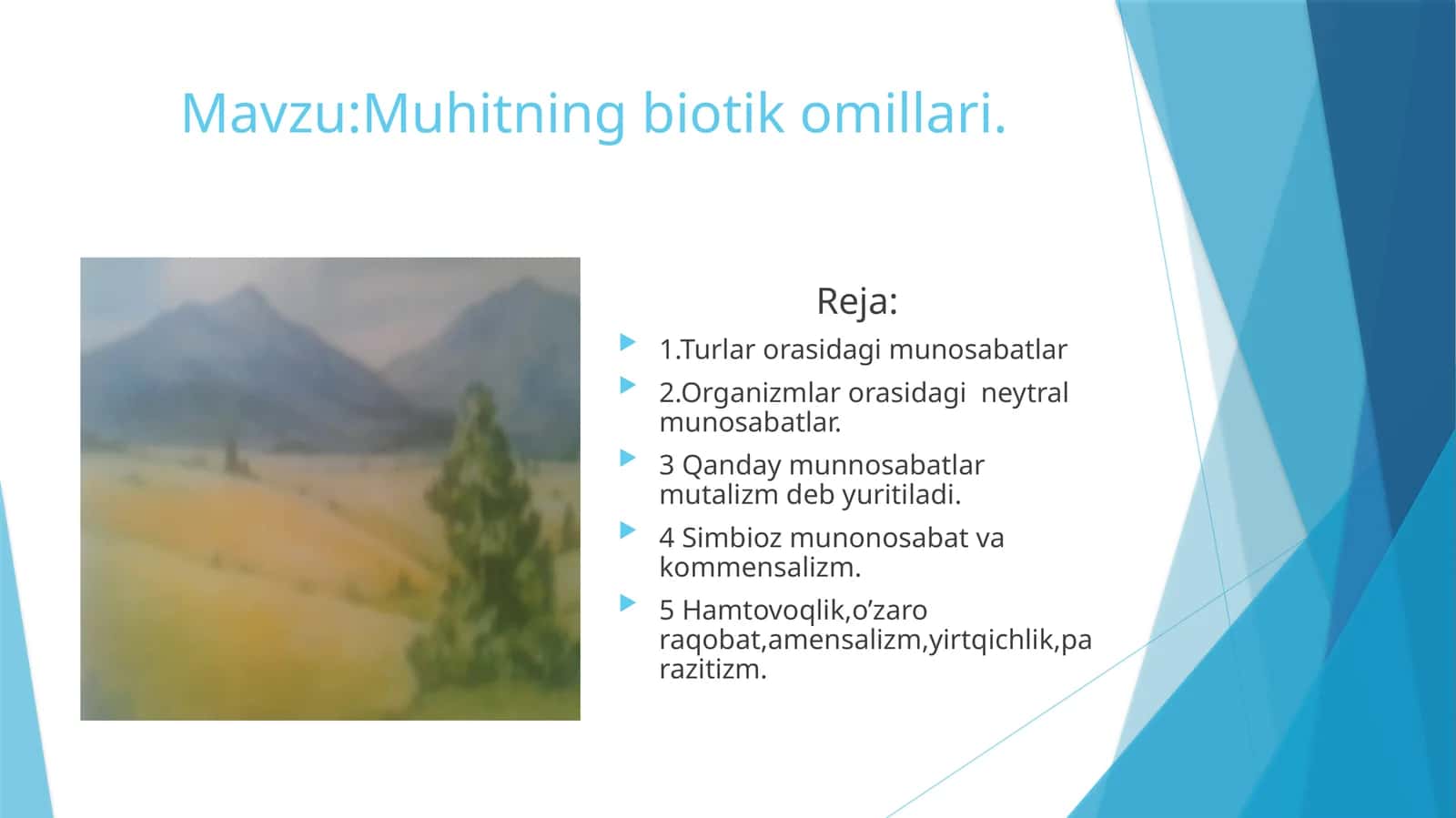 Muhitning biotiko millari 1