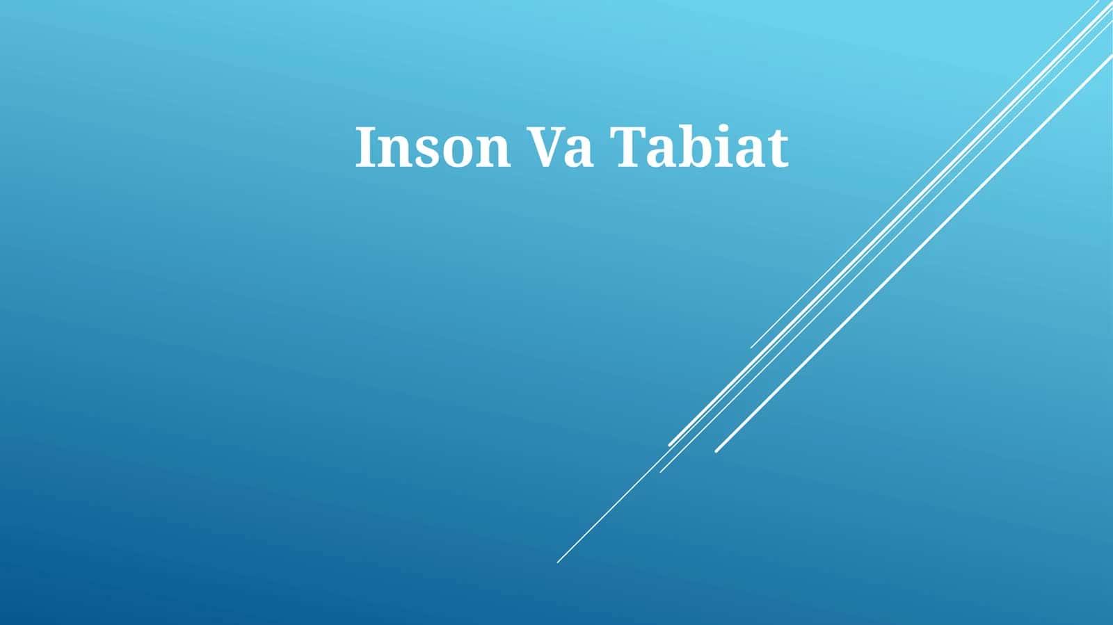 Inson va Tabiat 1