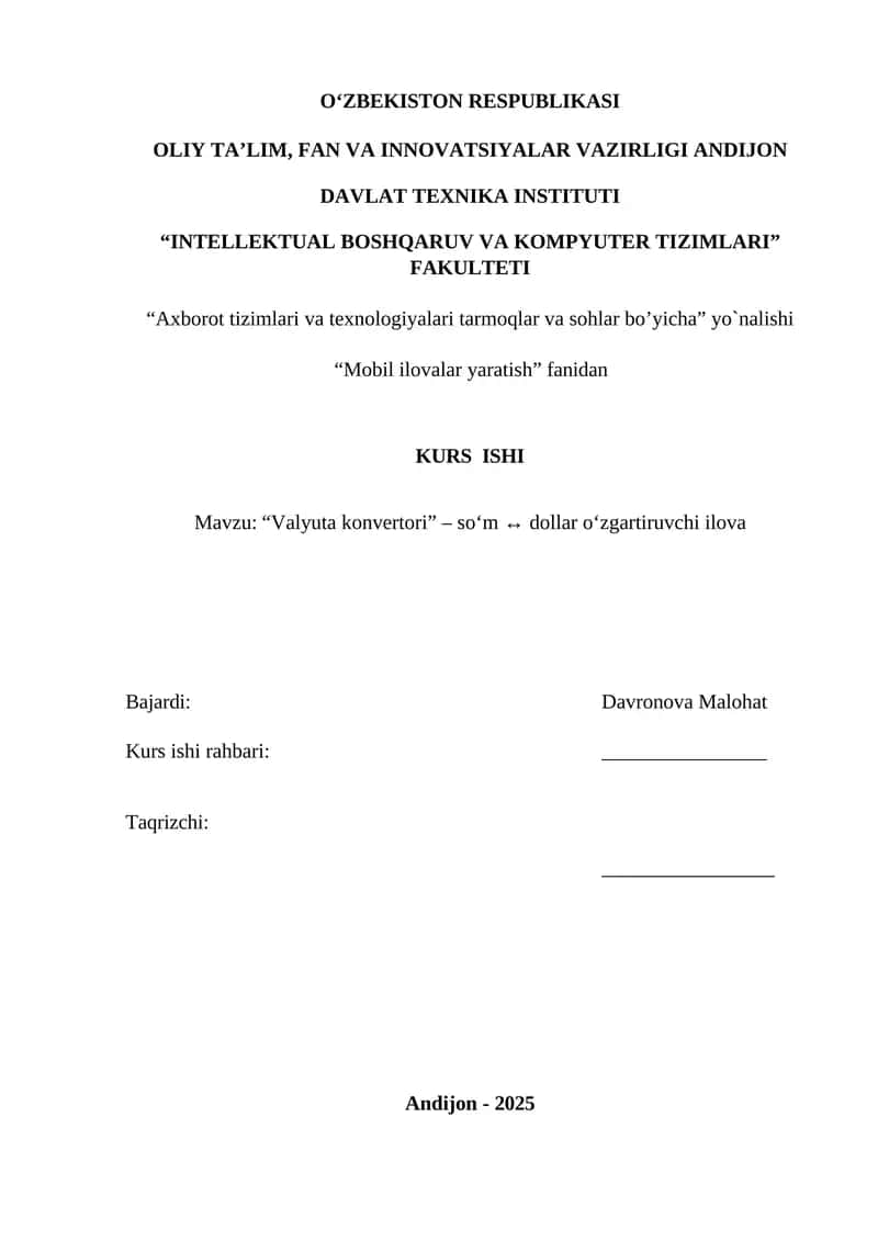 Valyuta konvertori 1