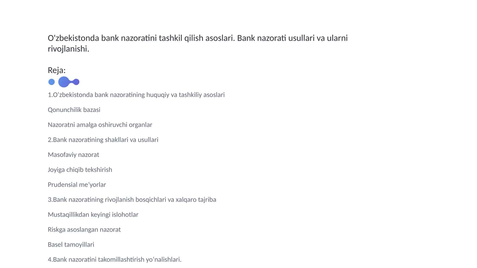O‘zbekistonda bank nazoratini tashkil qilish asoslari 1