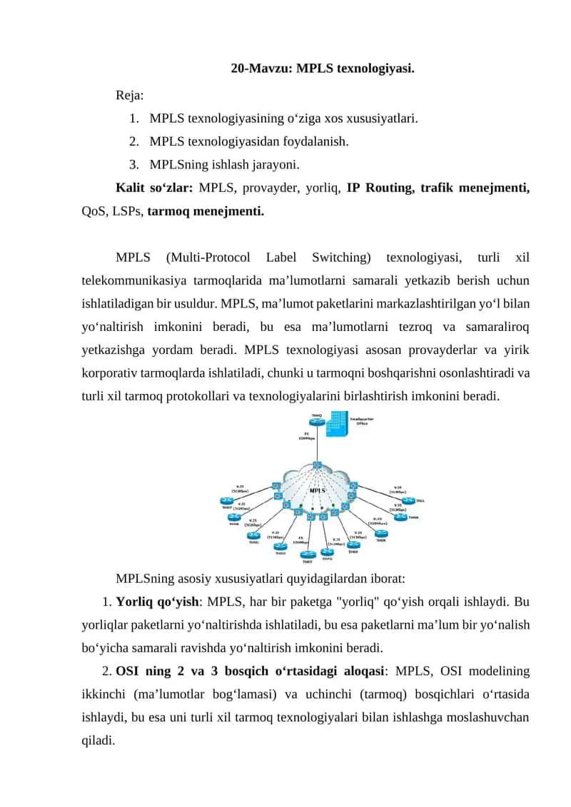 MPLS texnologiyasi 1