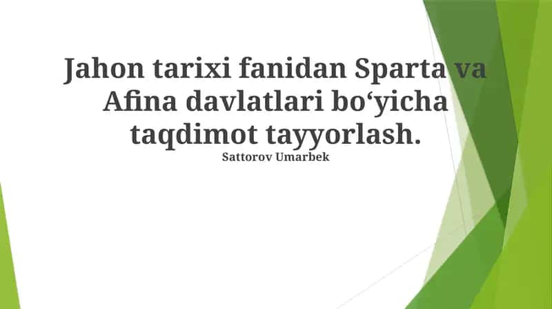 Sparta va Afina davlatlari 1