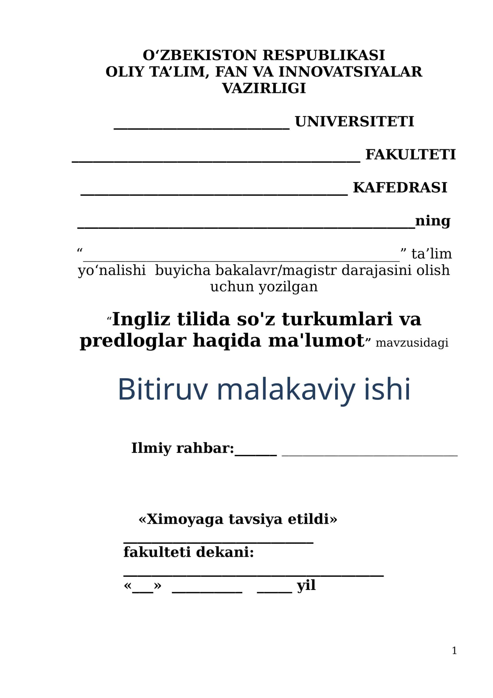 Ingliz tilida so'z turkumlari va predloglar haqida ma'lumot 1