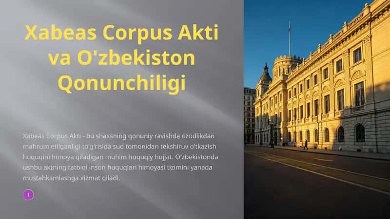 Xabeas Corpus Akti va O'zbekiston Qonunchiligi 1