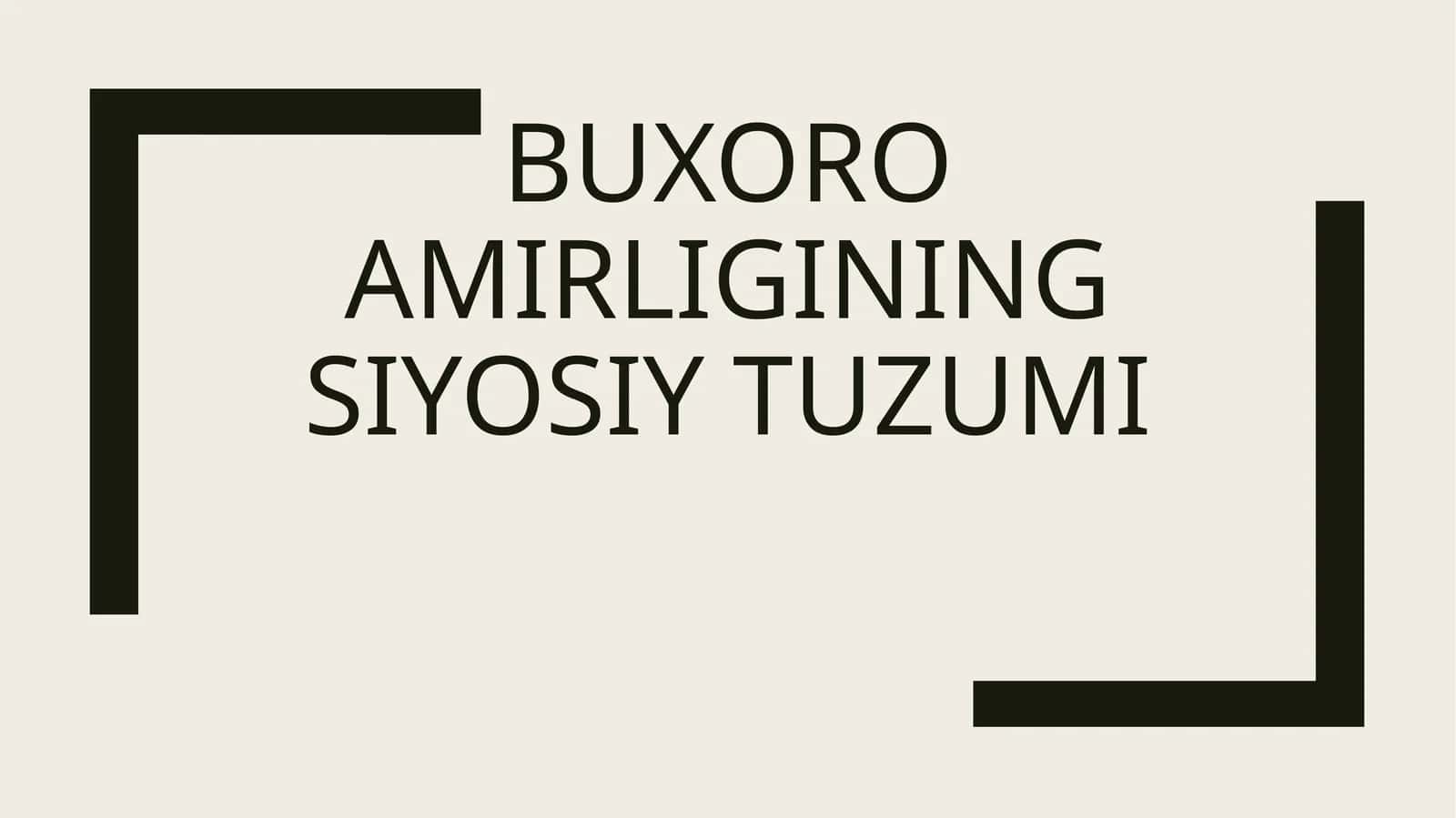 Buxoro amirligining siyosiy tuzumi 1
