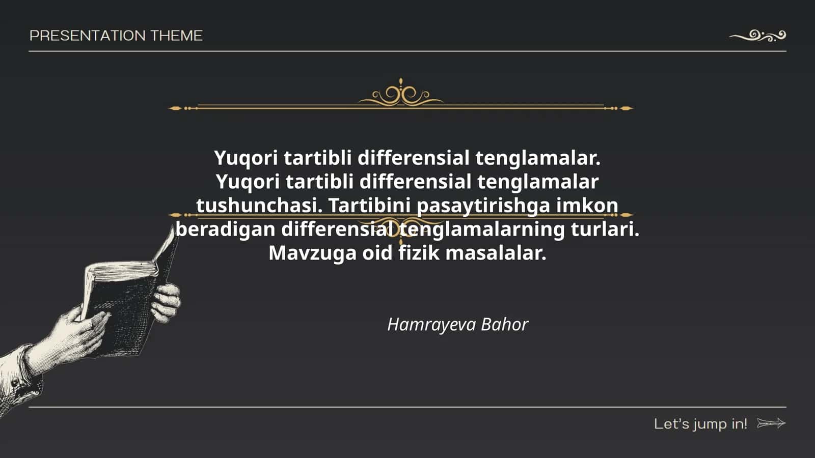 Yuqori tartibli differensial tenglamalar 1