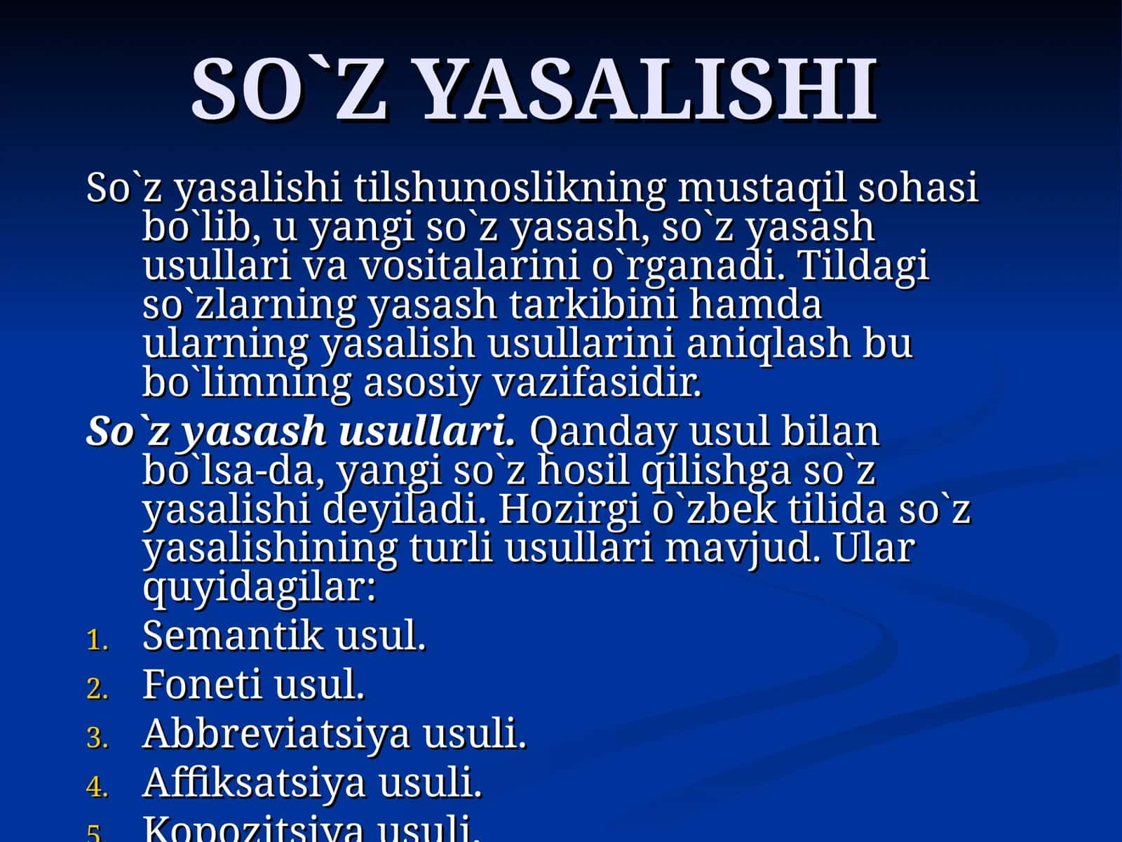 So`z yasalishi 1