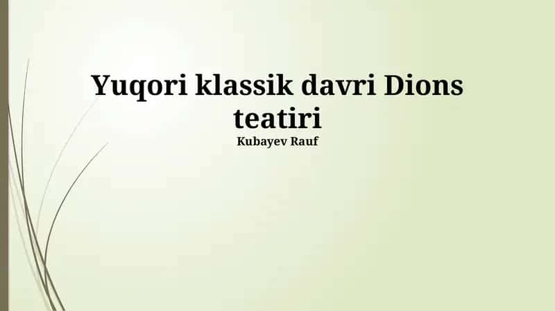 Yuqori klassik davri Dions teatiri 1