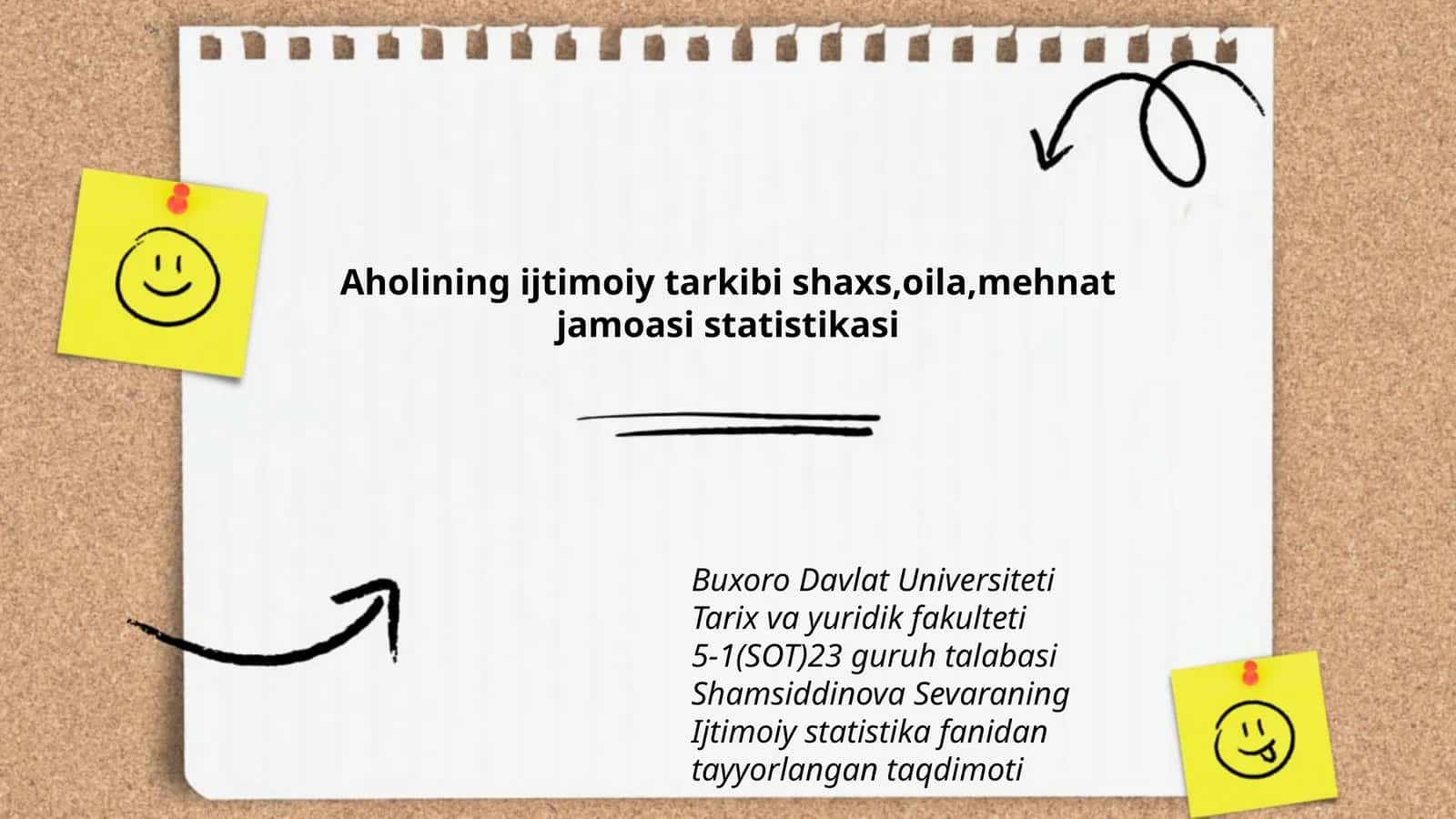 Ijtimoiy statistika fanidan tayyorlangan taqdimot 1