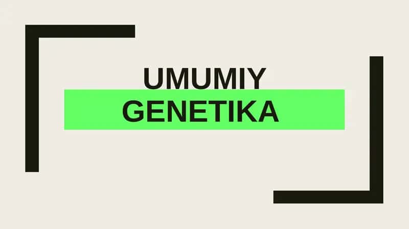 Umumiy genetika 1