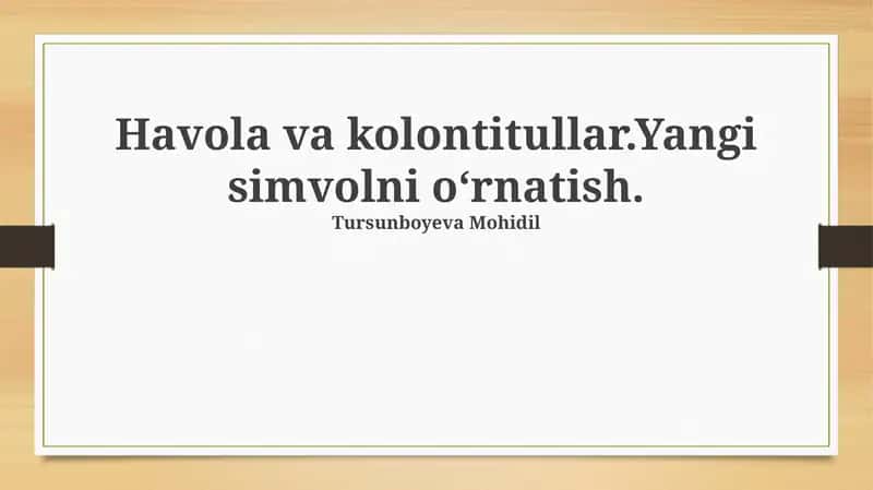 Havola va kolontitullar 1