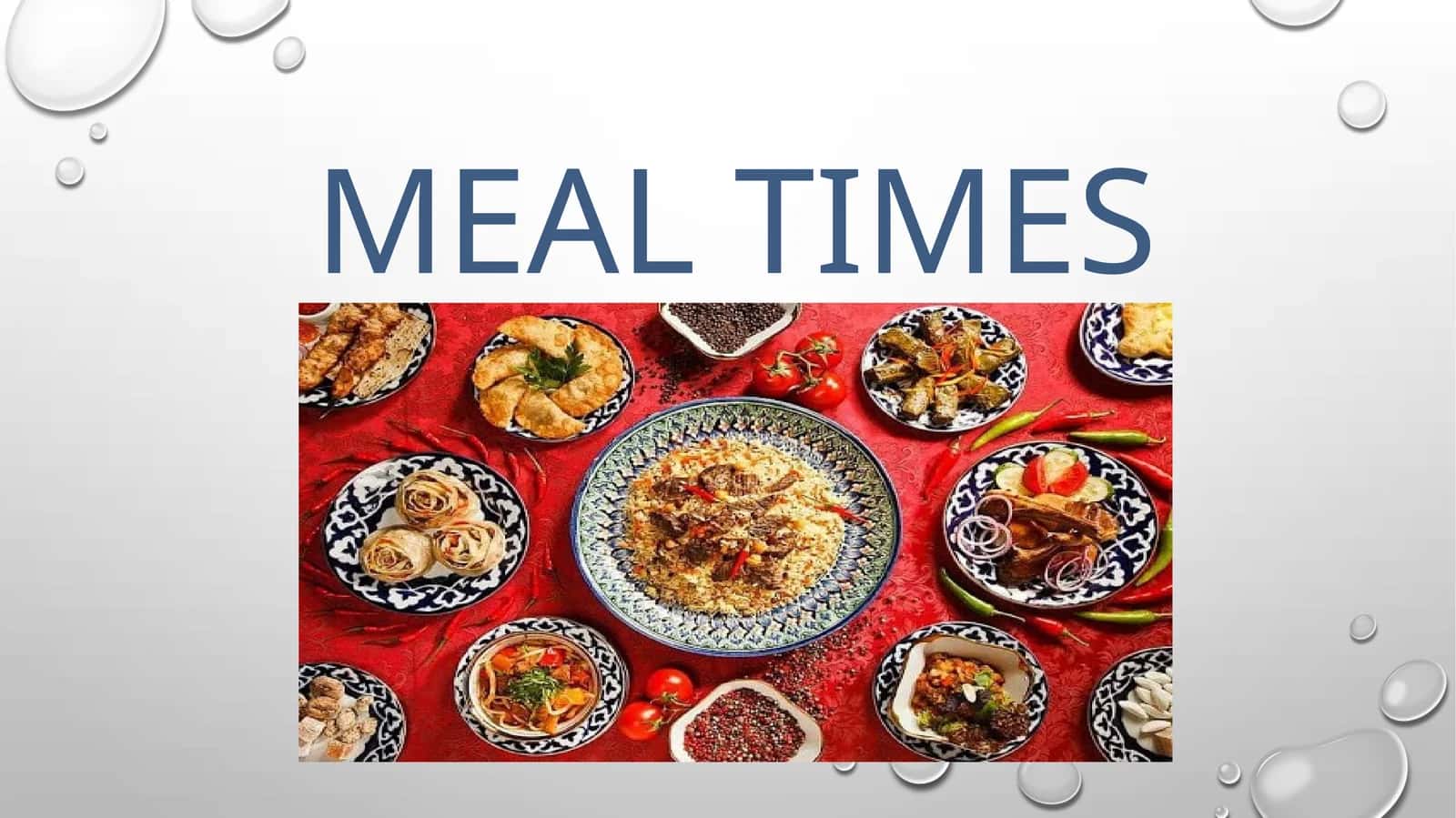 Meal times 1