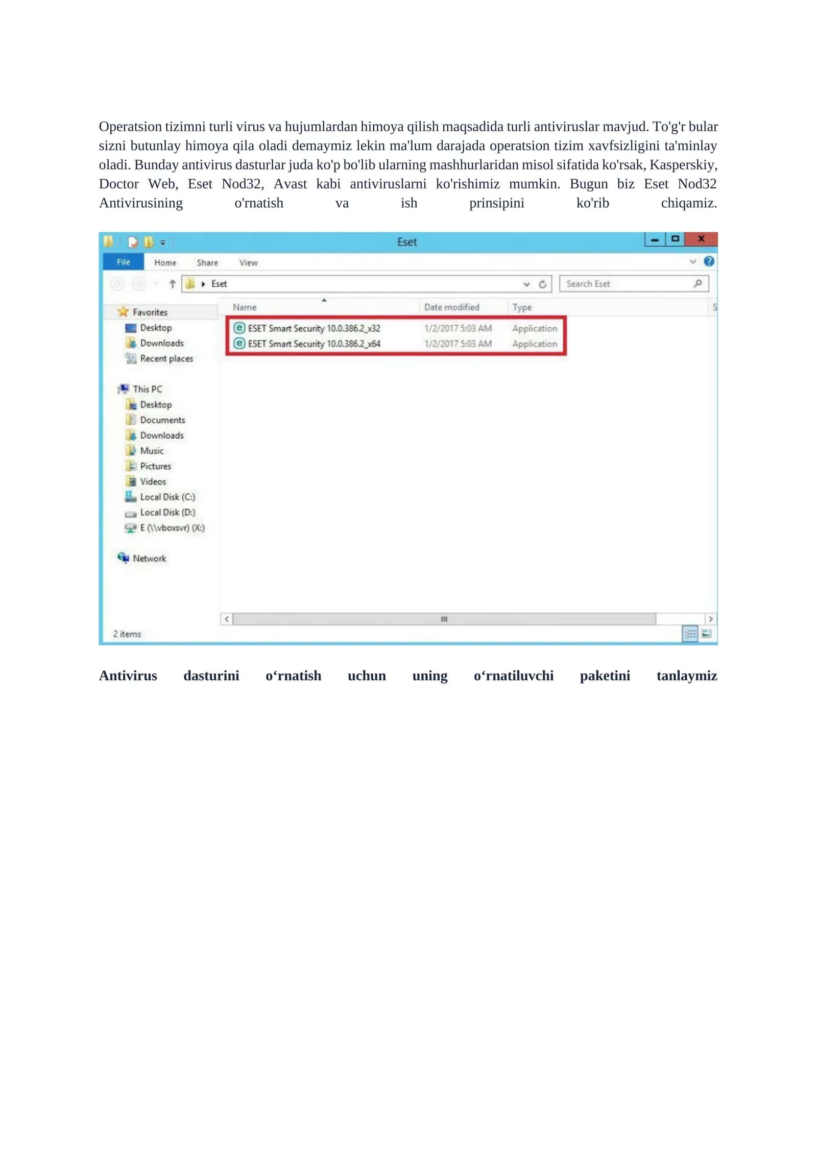 Eset Nod32 Antivirus o'rnatish 1