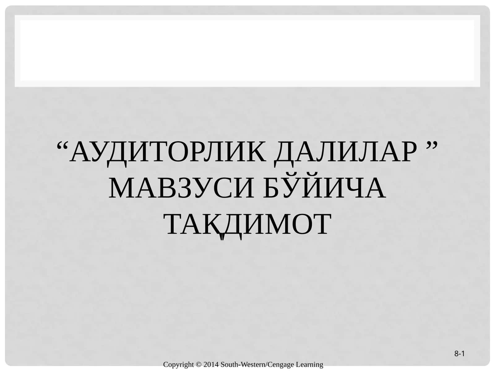 аудиторлик далилар 1