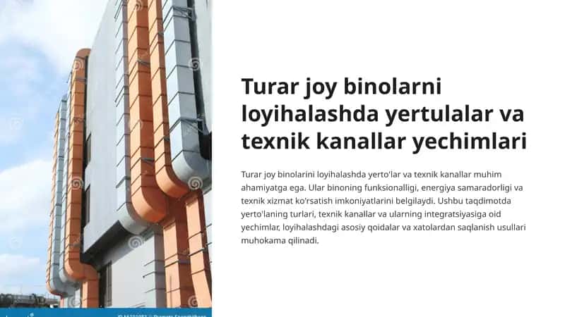 Turar joy binolarni loyihalashda yertulalar va texnik kanallar yechimlari 1