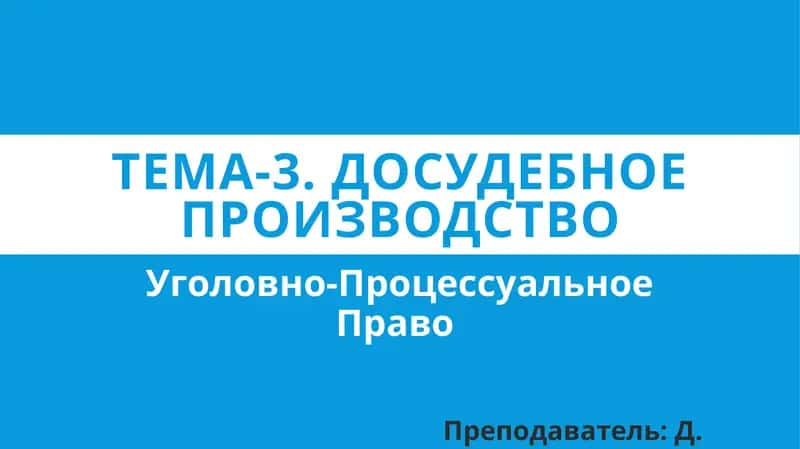 Досудебное производство 1