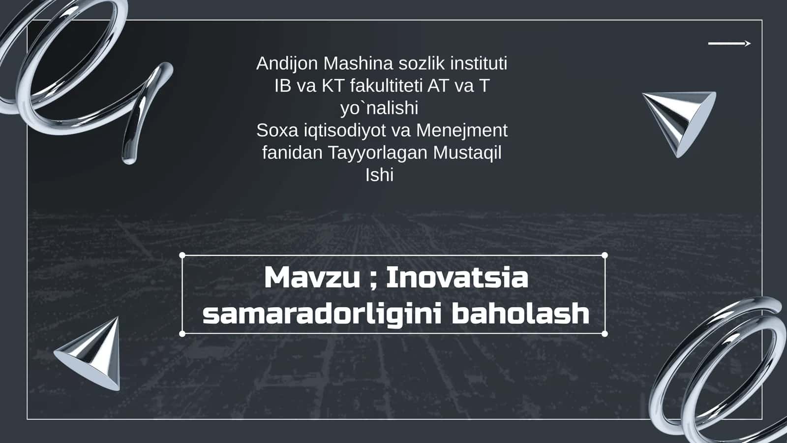 Inovatsiya Samaradorligini Baholash 1