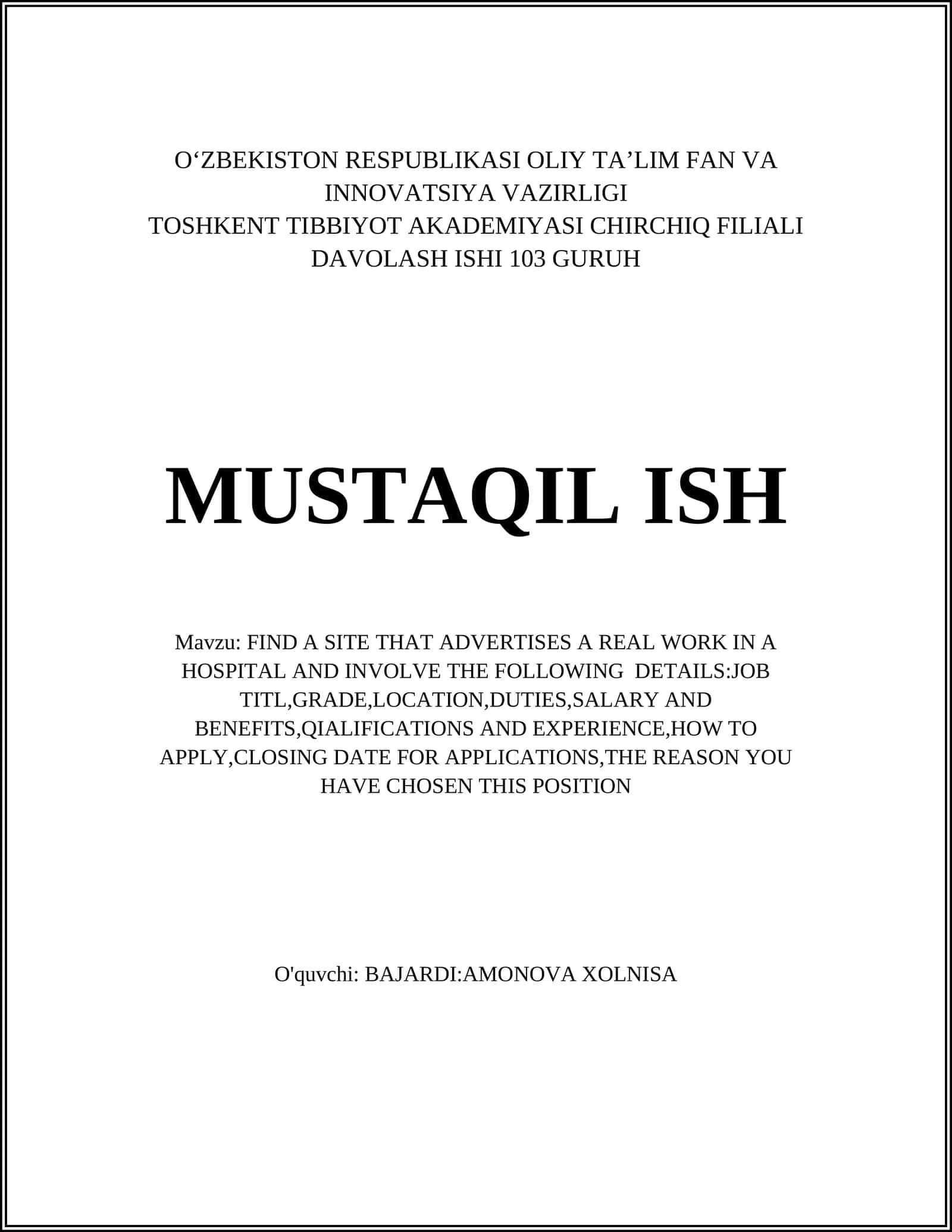 Ish e'lonlari sayti topish 1