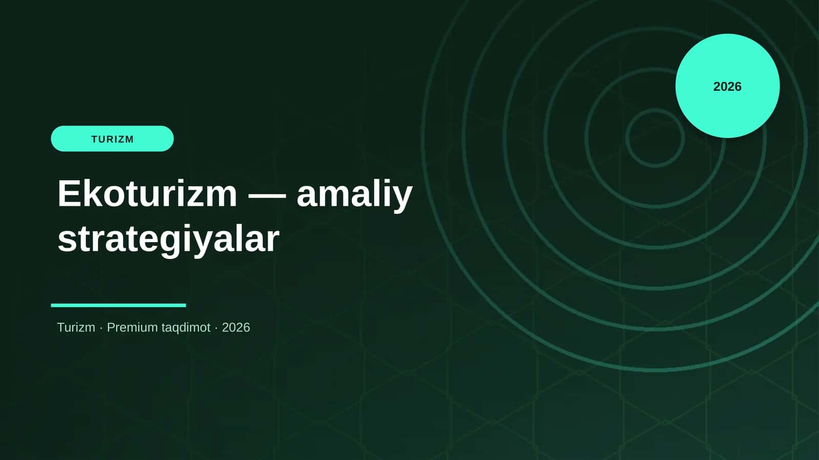Ekoturizm — amaliy strategiyalar 1