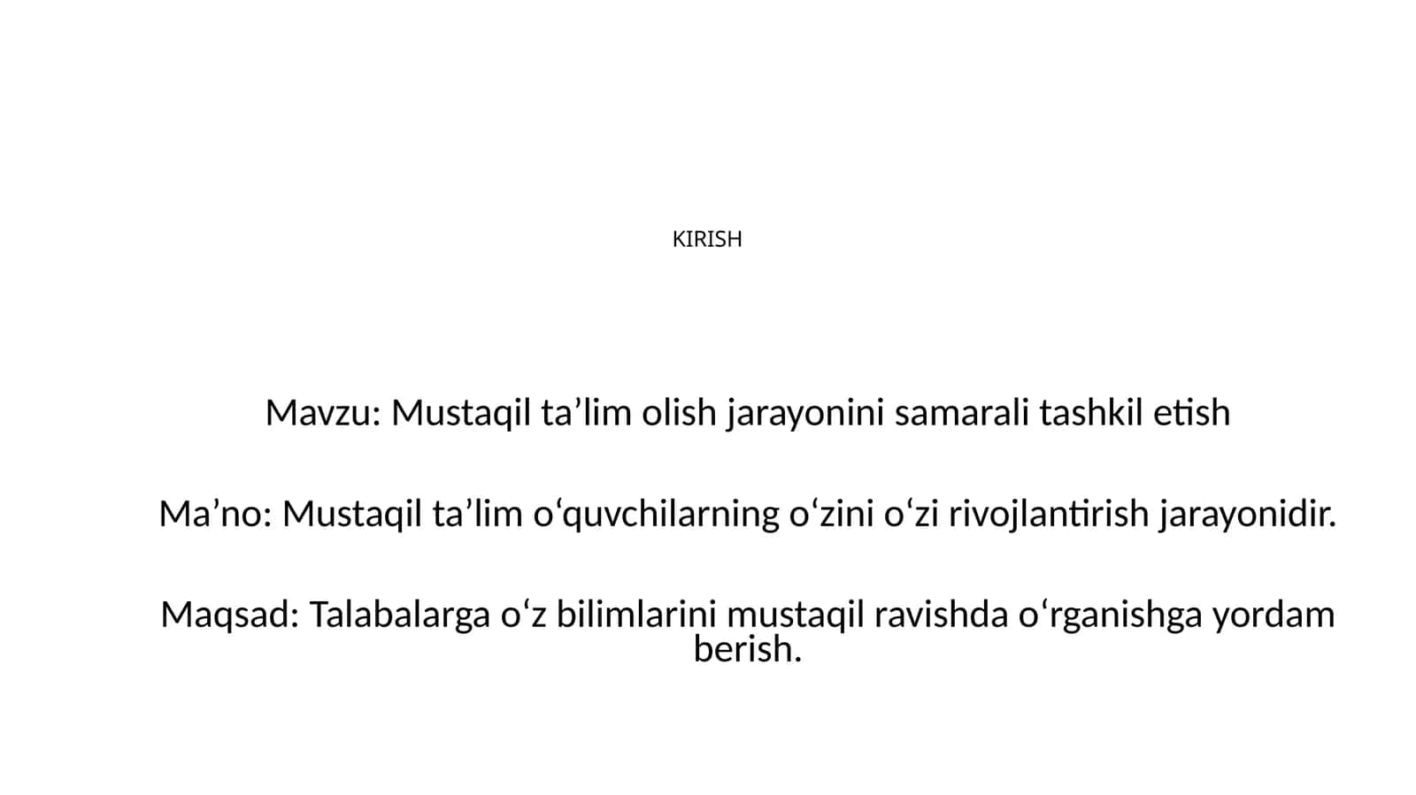 Mustaqilta’limolish jarayonini samarali tashkilotish 1