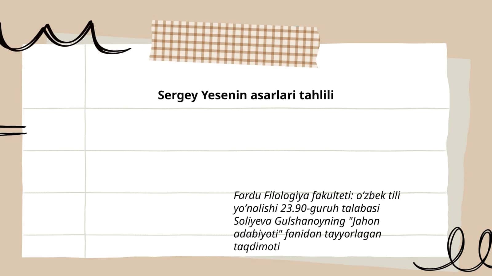 Sergey Yesenin asarlari tahlili 1
