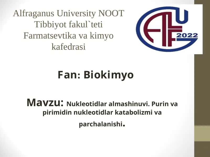 Nukleotidlar almashinuvi 1