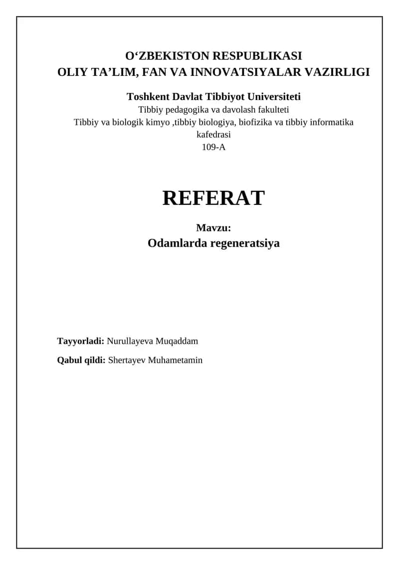 Regeneratsiya 1