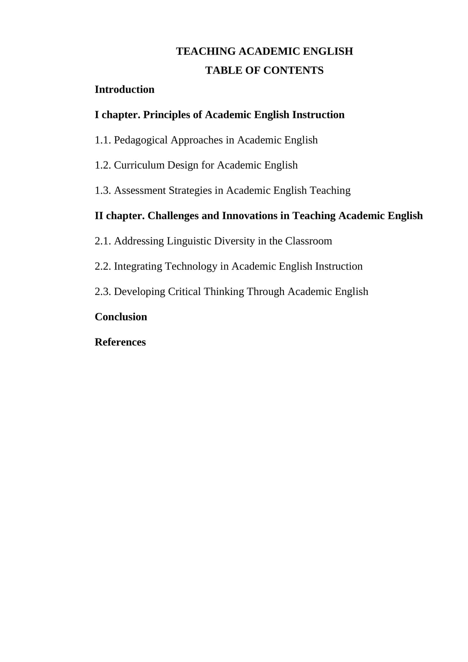 TEACHING ACADEMIC ENGLISH 1