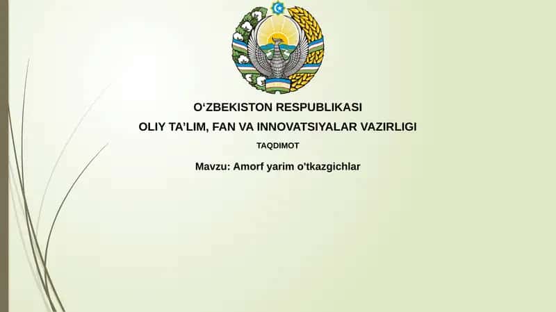 Amorf yarimo'tkazgichlar 1