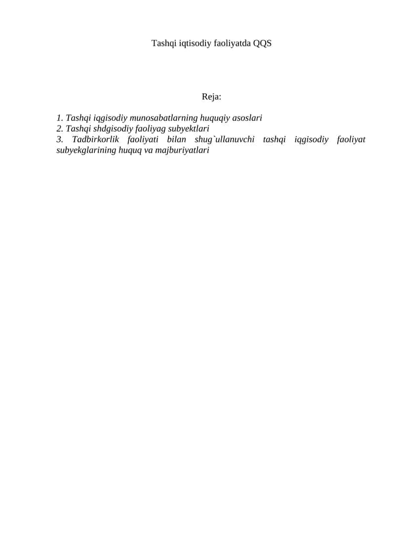 Tashqi iqtisodiy faoliyatda QQS 1