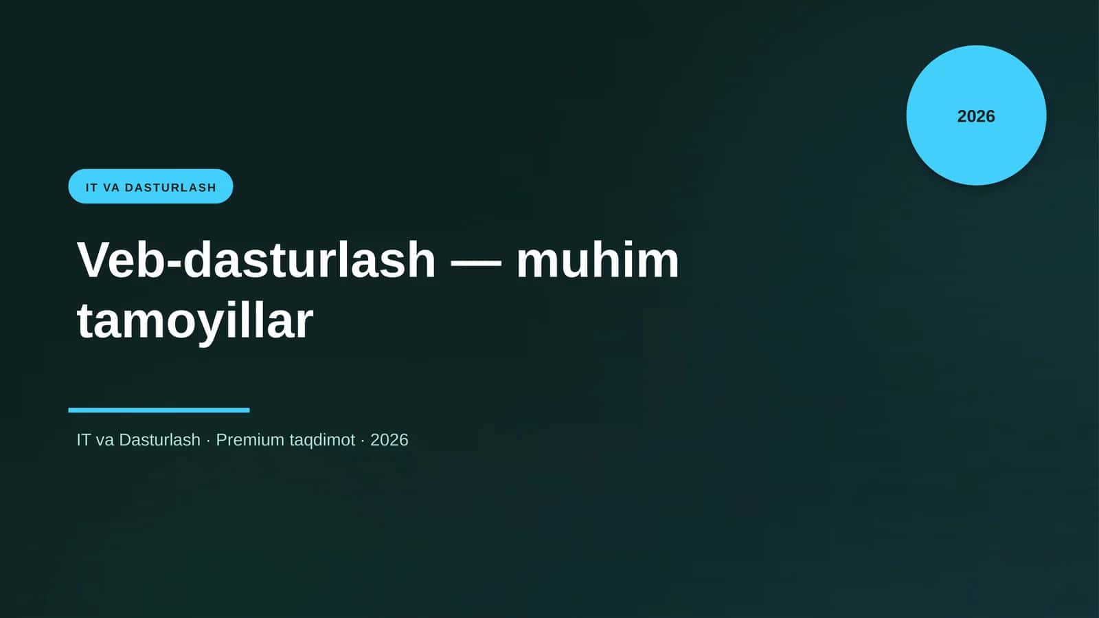 Veb-dasturlash — muhim tamoyillar 1