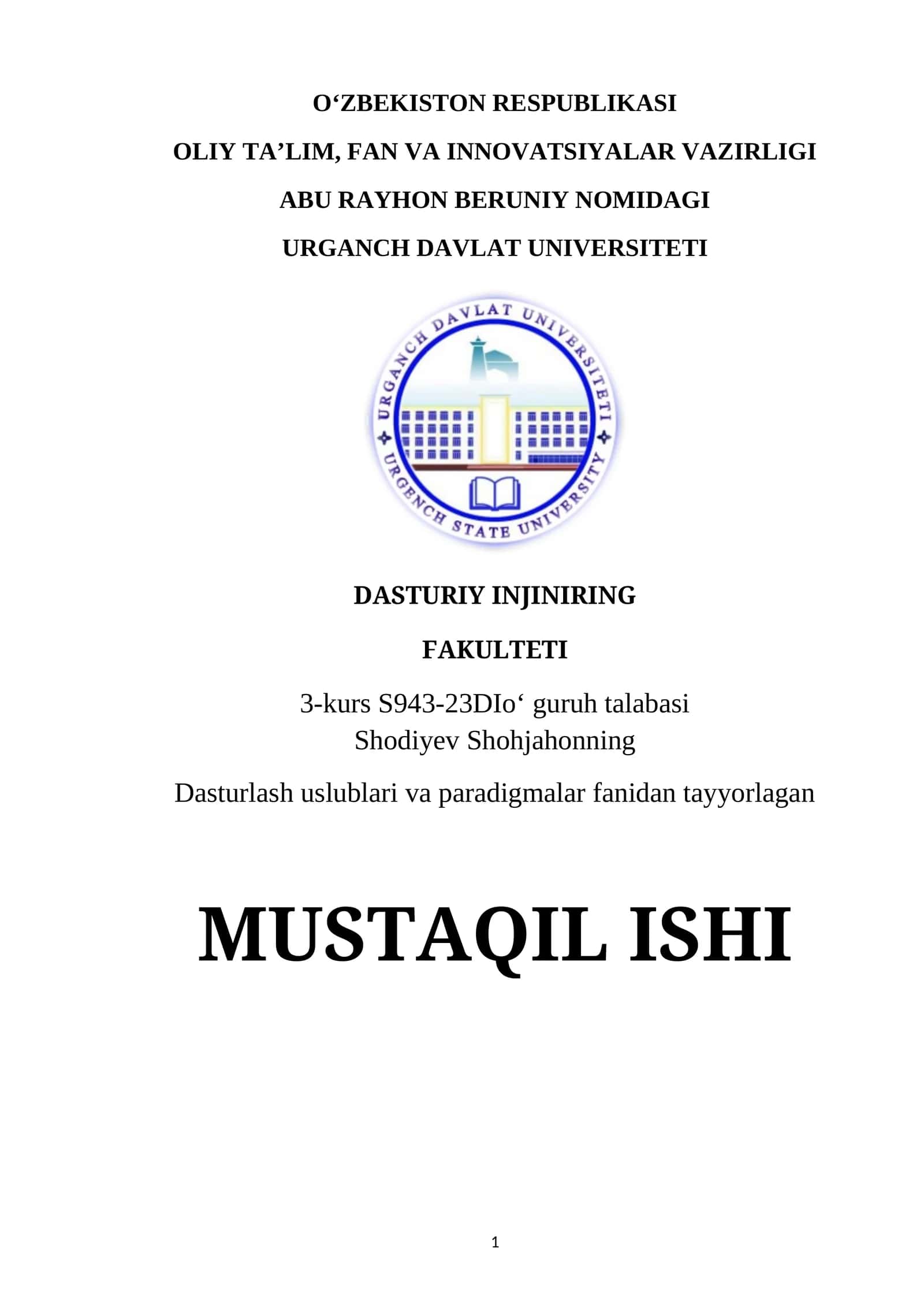 Ma’lumotlar tarkibi 1