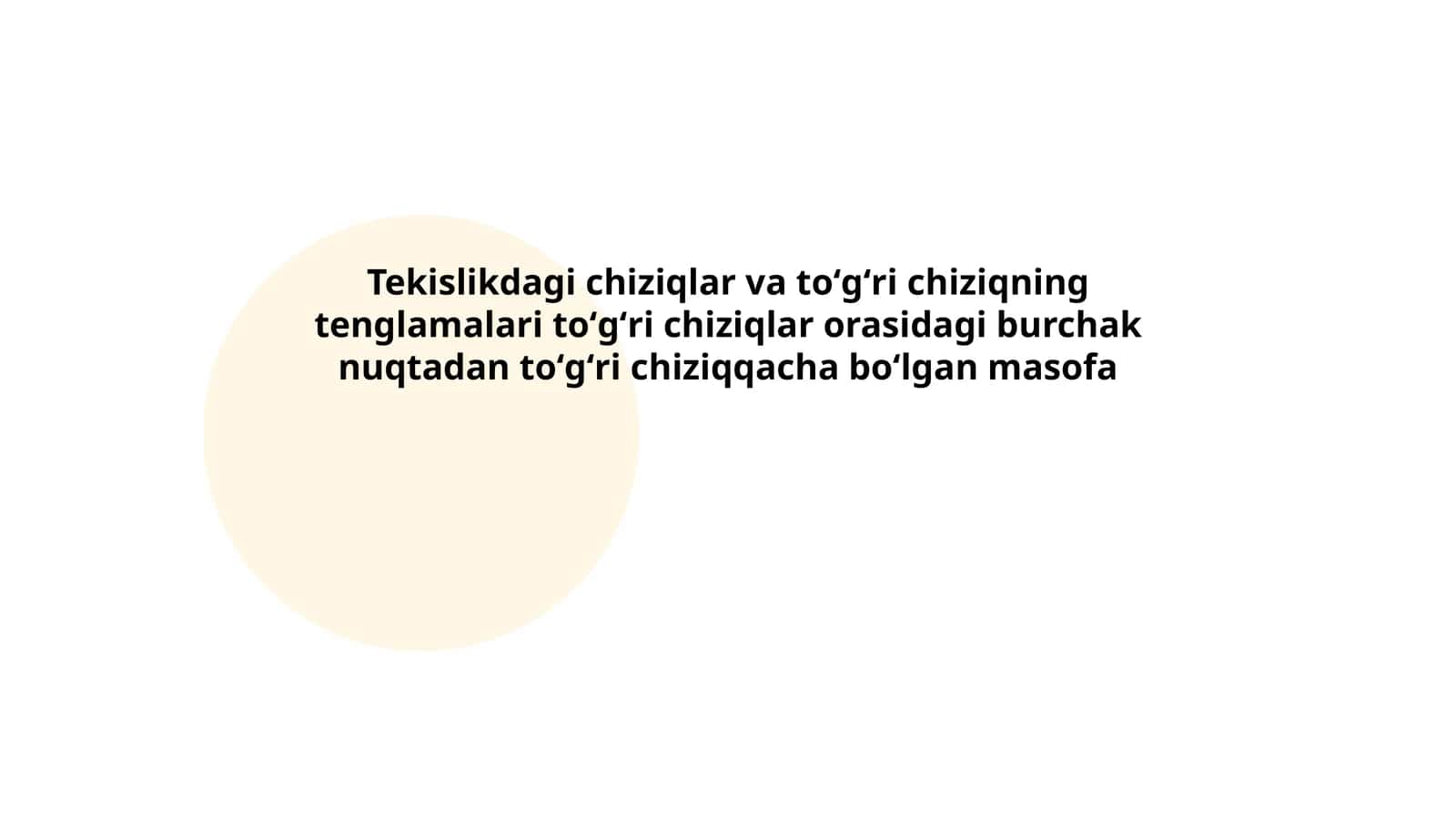 To'g'ri chiziqning tenglamalari 1