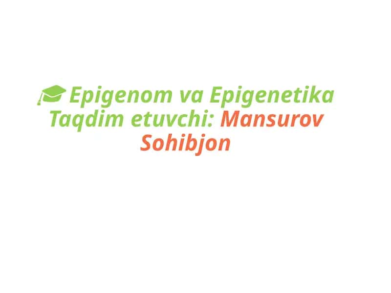 Epigenom va Epigenetika 1