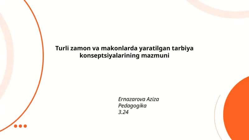 Antik davr tarbiya konseptsiyasi 1