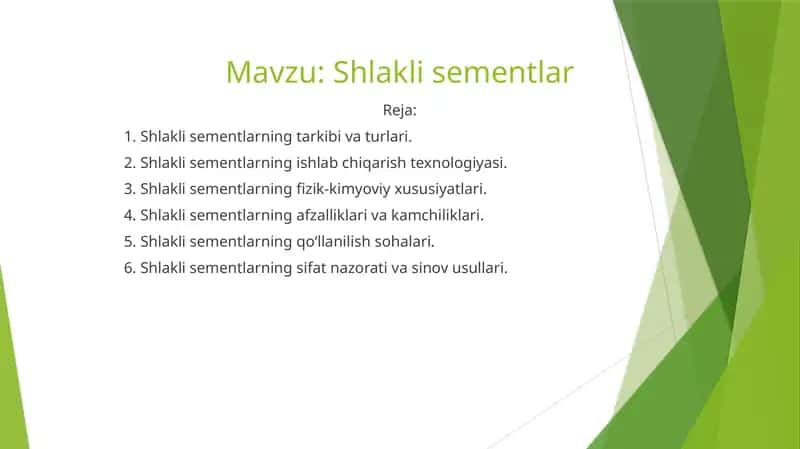 Shlakli sementlar 1