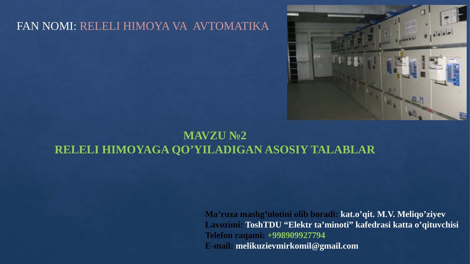 RELELI HIMOYA VA AVTOMATIKA 1