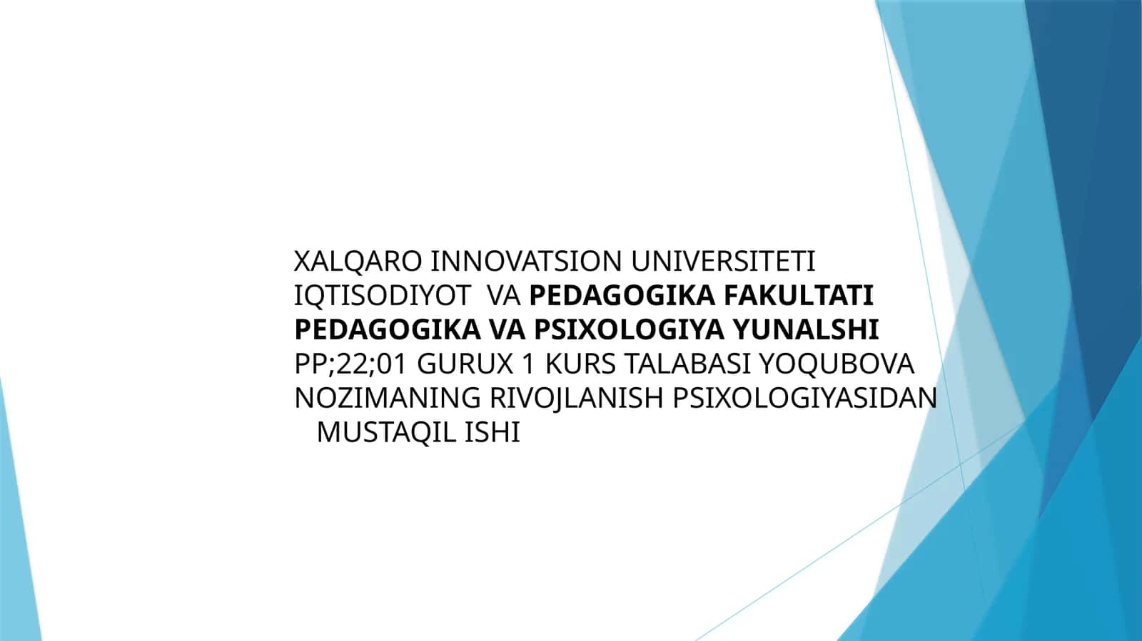 Ilkbolalik davri 1