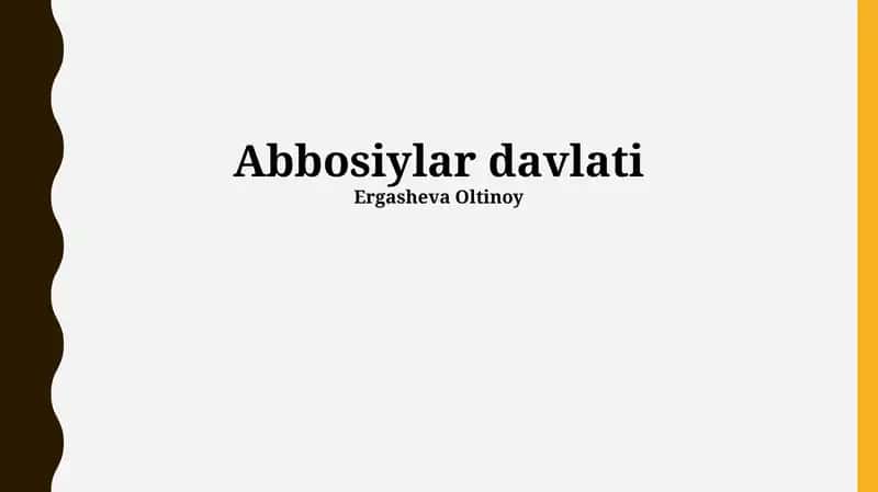 Abbosiylar davlati 1