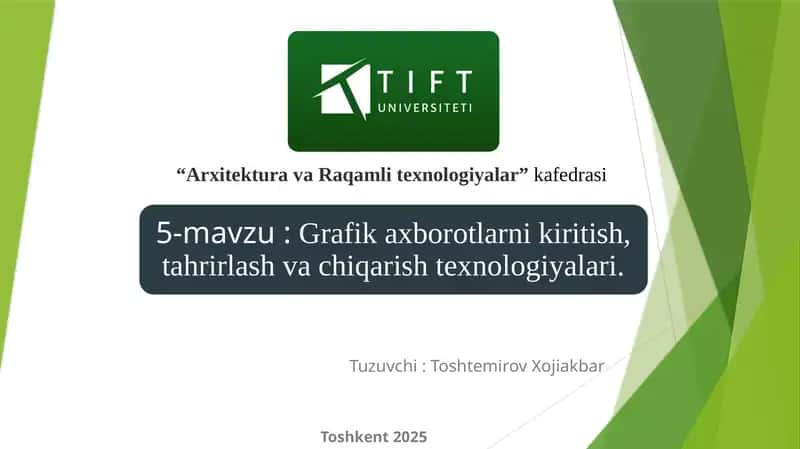 Tuzuvchi: Toshtemirov Xojiakbar 1
