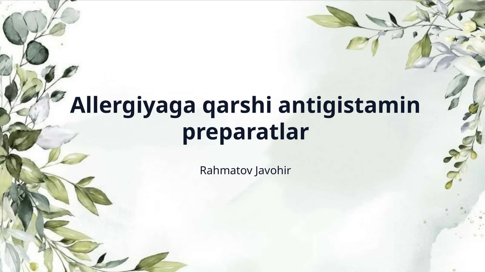 Allergiyaga qarshi antigistamin preparatlar 1