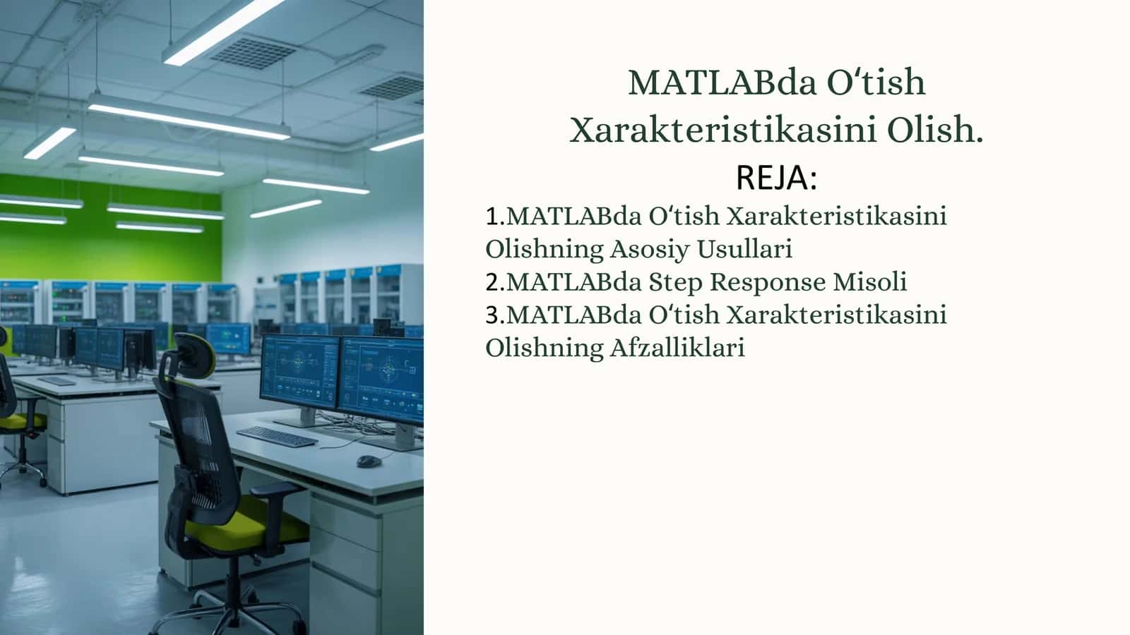 MATLABda Oʻtish Xarakteristikasini Olish 1