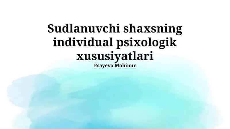 Xotiraning individual xususiyatlari 1