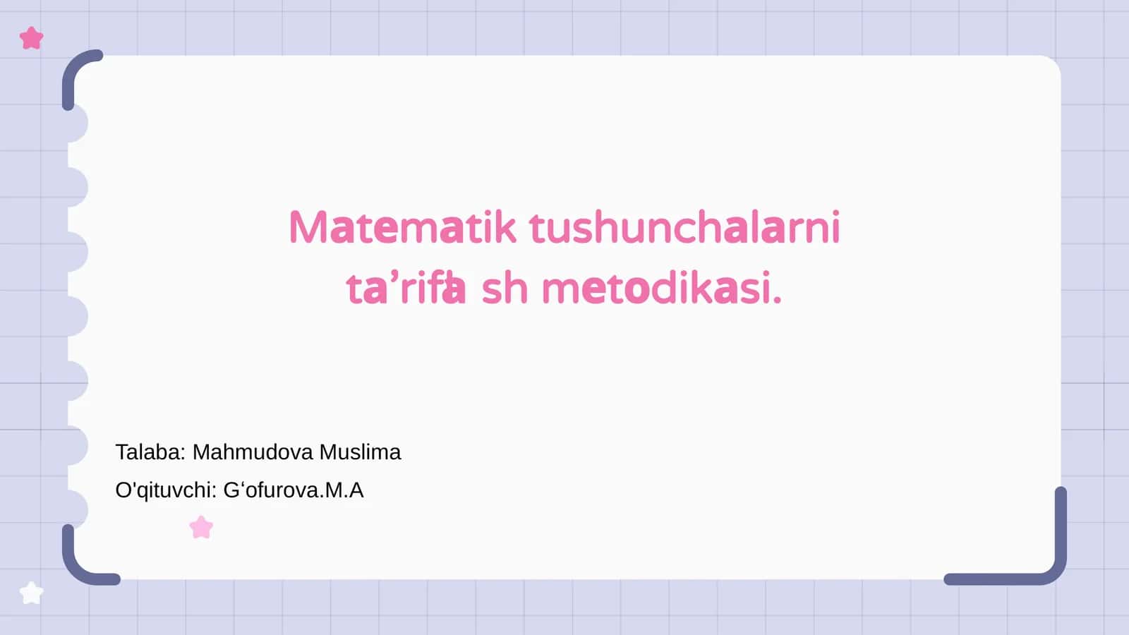 Matematik tushunchalarni ta'riflash metodikasi 1