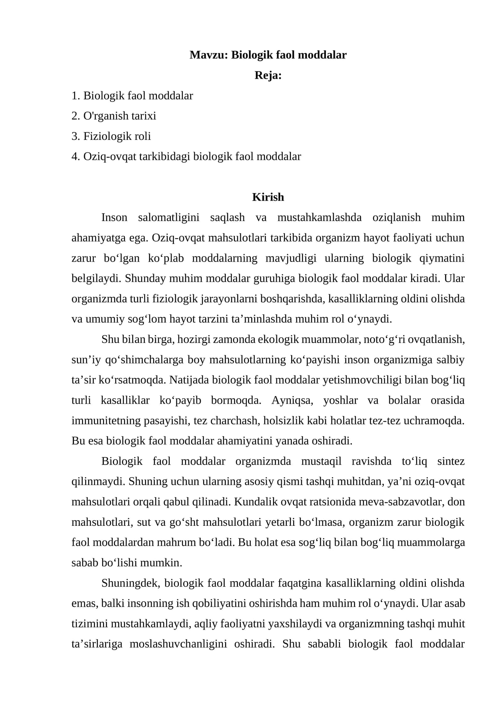 Biologik faol moddalar 1